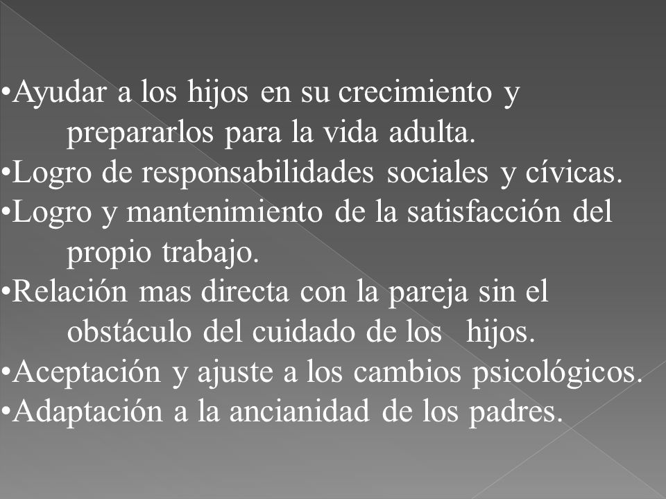 Ayudar a los hijos en su crecimiento y prepararlos para la vida adulta.