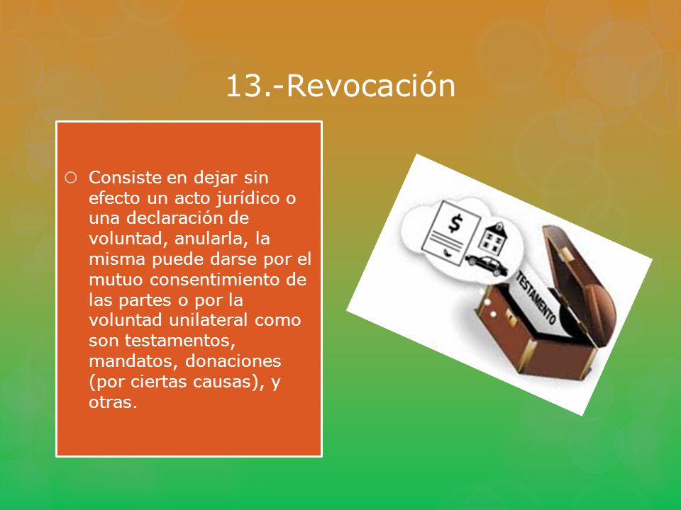 13.-Revocación