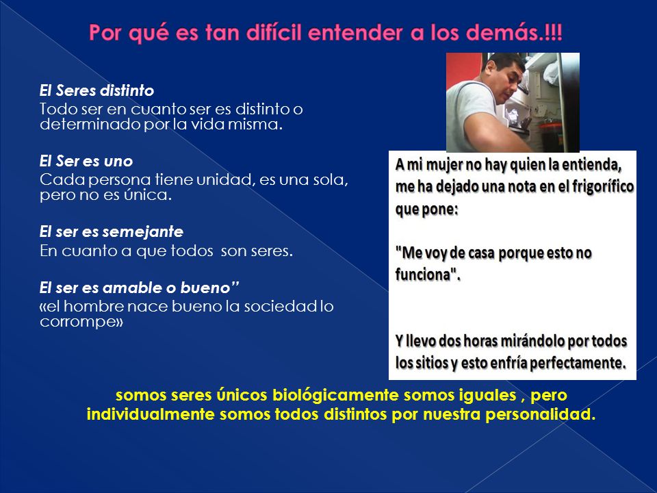 Por qué es tan difícil entender a los demás.!!!