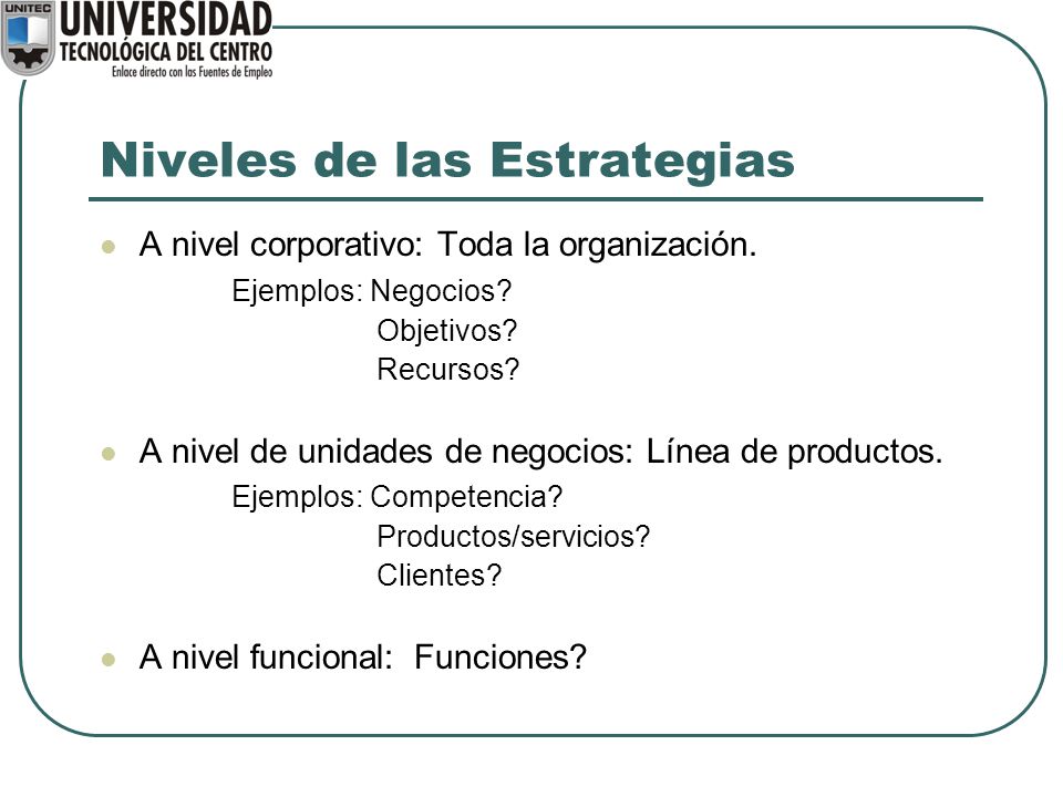 Niveles de las Estrategias