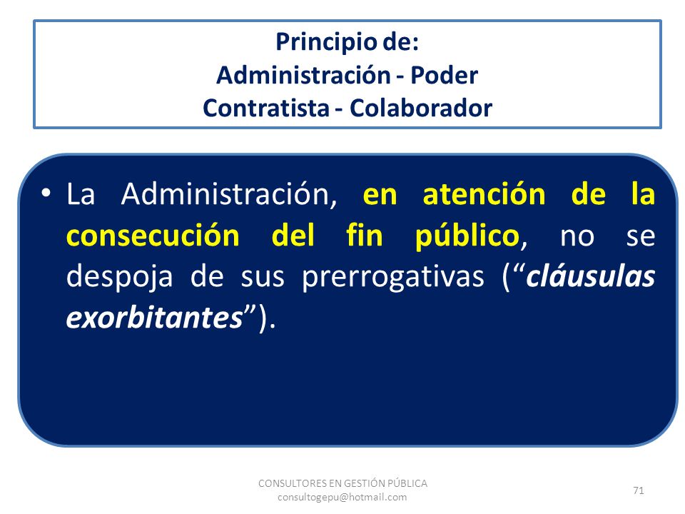Principio de: Administración - Poder Contratista - Colaborador