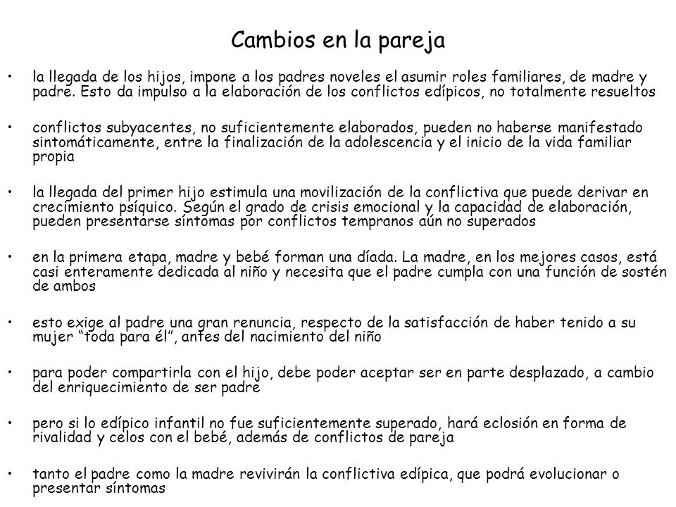 Cambios en la pareja
