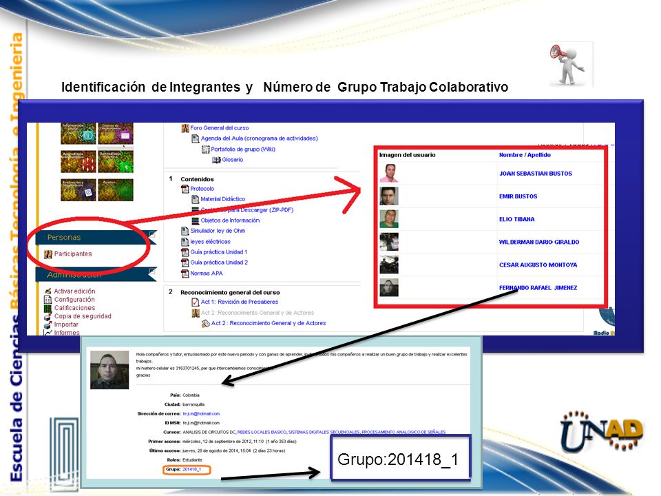 Identificación de Integrantes y Número de Grupo Trabajo Colaborativo