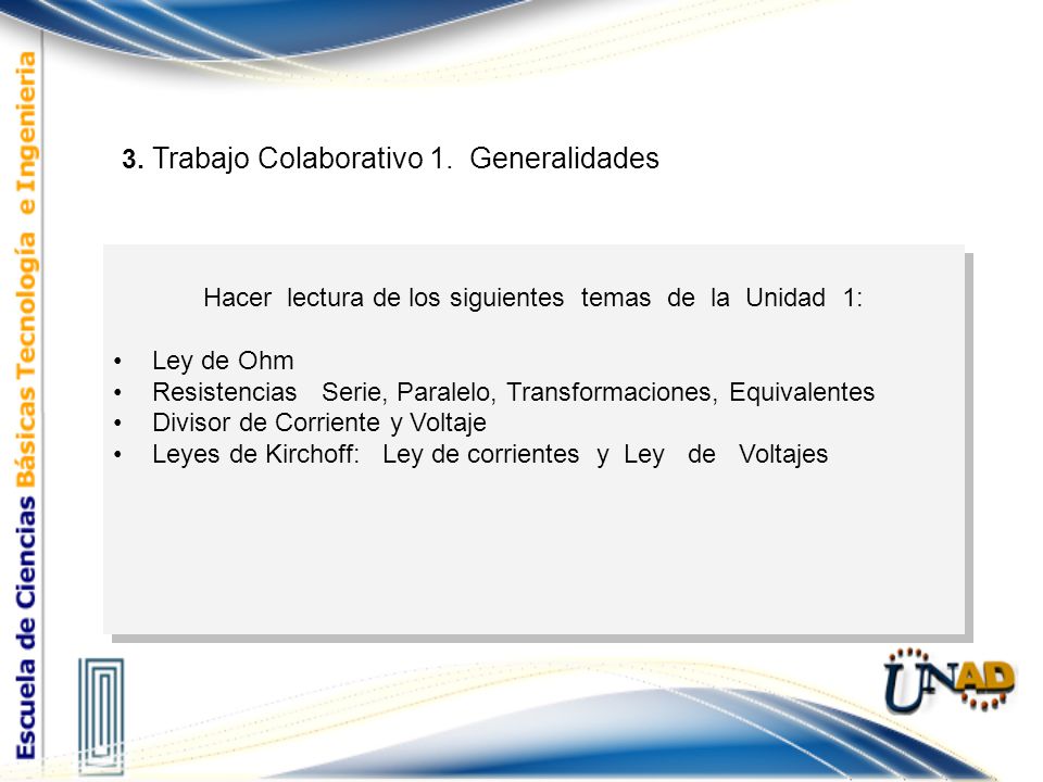 Hacer lectura de los siguientes temas de la Unidad 1: