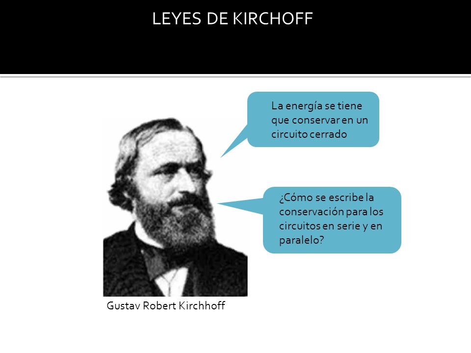 LEYES DE KIRCHOFF La energía se tiene que conservar en un