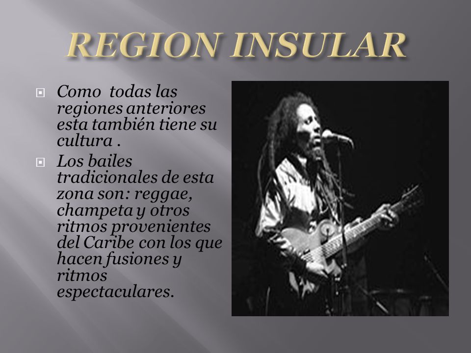 REGION INSULAR Como todas las regiones anteriores esta también tiene su cultura .