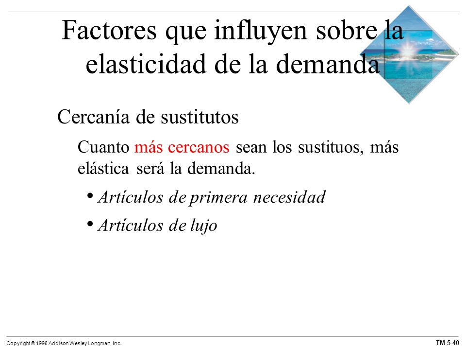 Factores que influyen sobre la elasticidad de la demanda