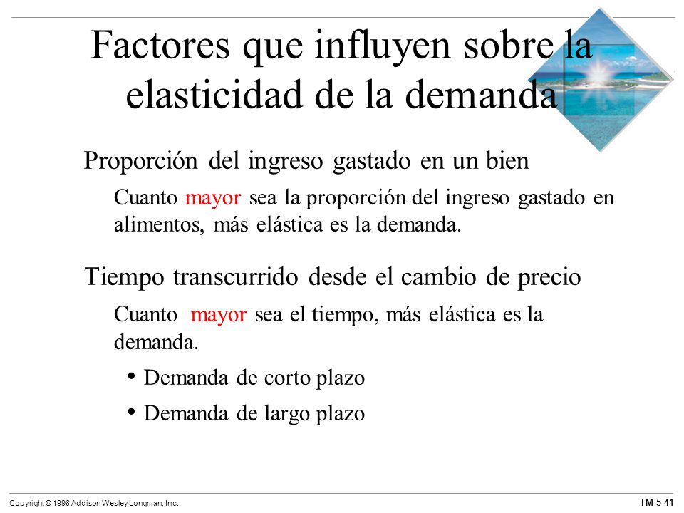 Factores que influyen sobre la elasticidad de la demanda