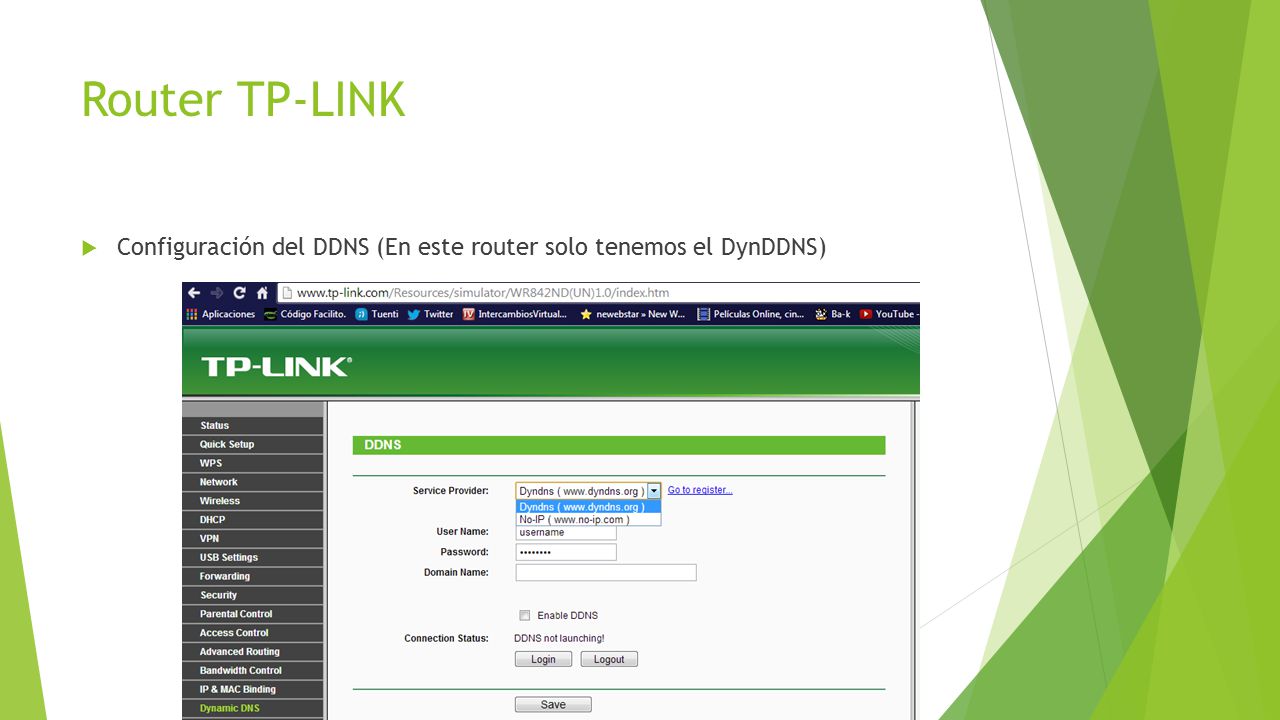 Router TP-LINK Configuración del DDNS (En este router solo tenemos el DynDDNS)
