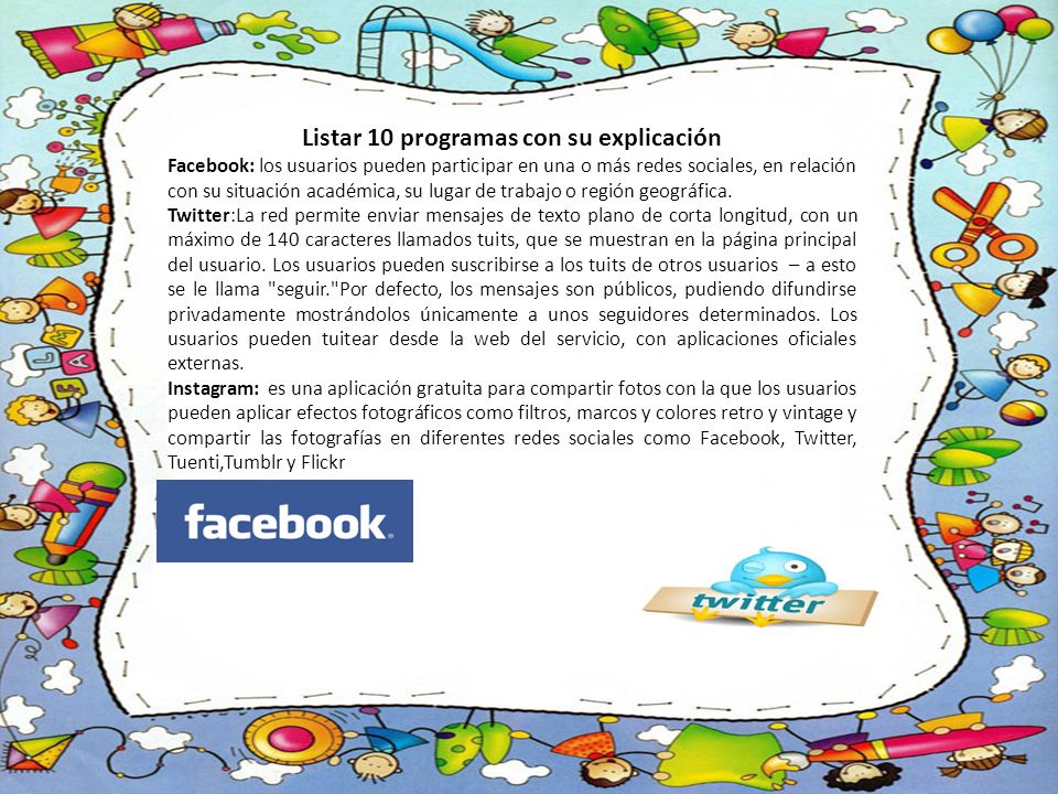 Listar 10 programas con su explicación