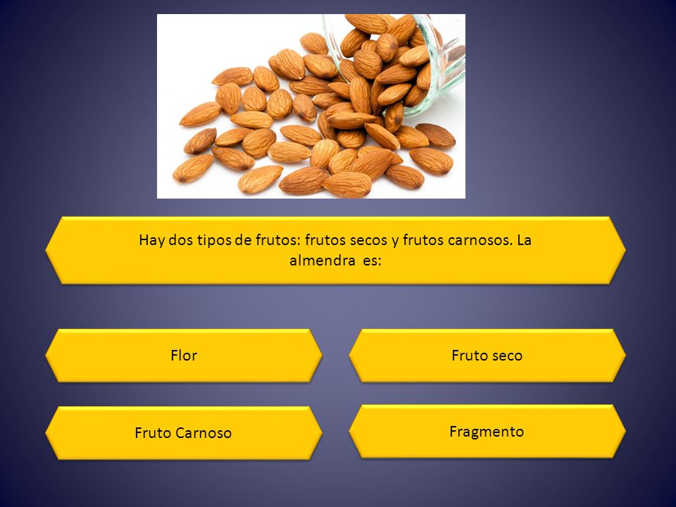 Hay dos tipos de frutos: frutos secos y frutos carnosos
