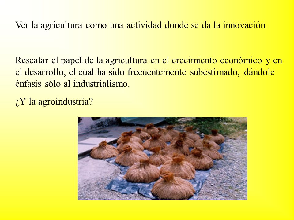 Ver la agricultura como una actividad donde se da la innovación