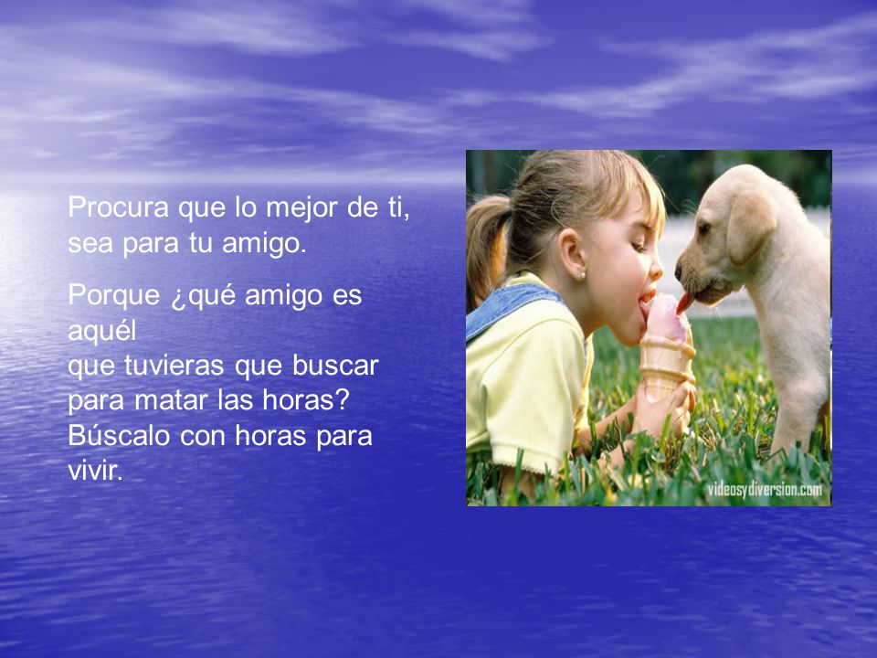 Procura que lo mejor de ti, sea para tu amigo.