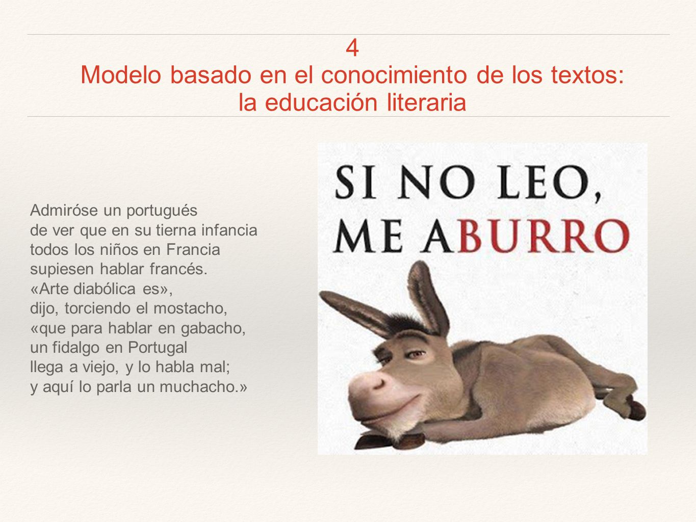 4 Modelo basado en el conocimiento de los textos: la educación literaria