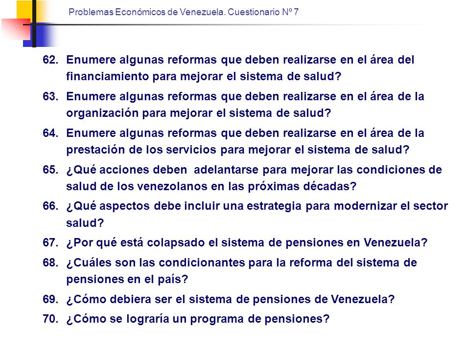 Enumere algunas reformas que deben realizarse en el área del financiamiento para mejorar el sistema de salud