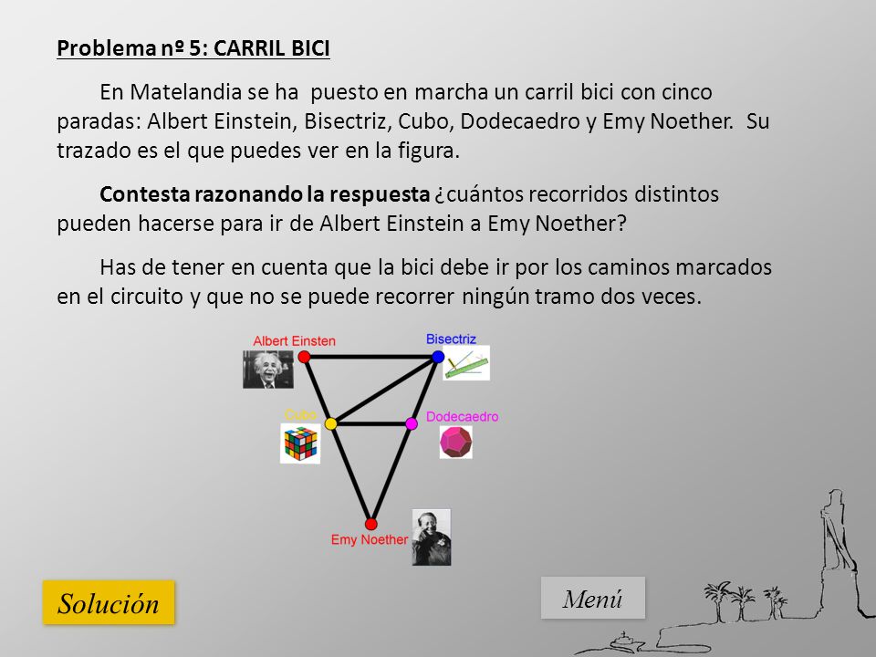 Solución Menú Problema nº 5: CARRIL BICI