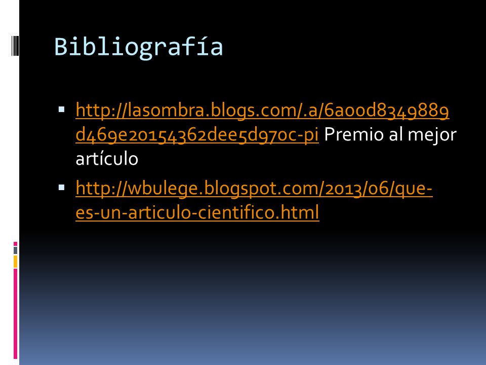 Bibliografía   d469e dee5d970c-pi Premio al mejor artículo.