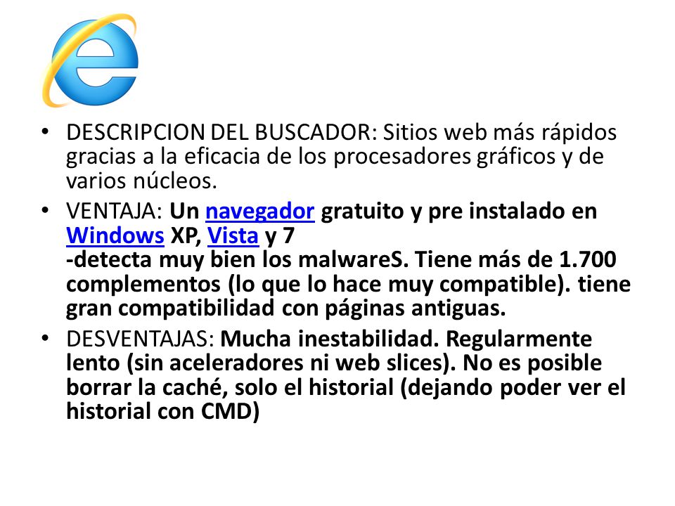 DESCRIPCION DEL BUSCADOR: Sitios web más rápidos gracias a la eficacia de los procesadores gráficos y de varios núcleos.