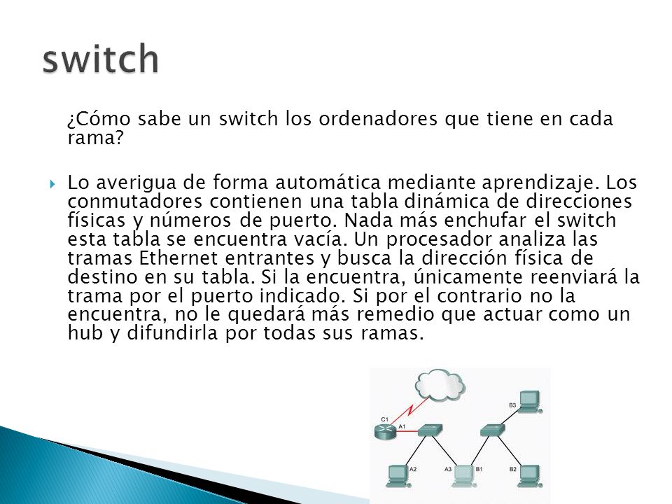 switch ¿Cómo sabe un switch los ordenadores que tiene en cada rama