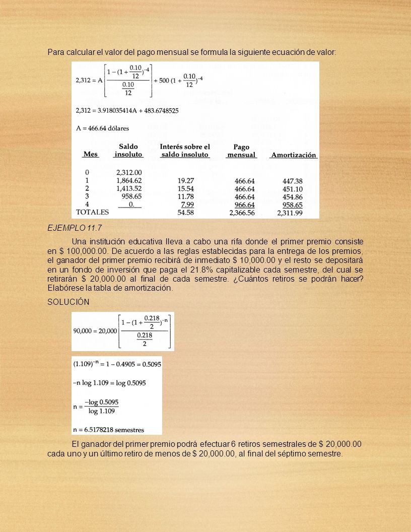 Para calcular el valor del pago mensual se formula la siguiente ecuación de valor: