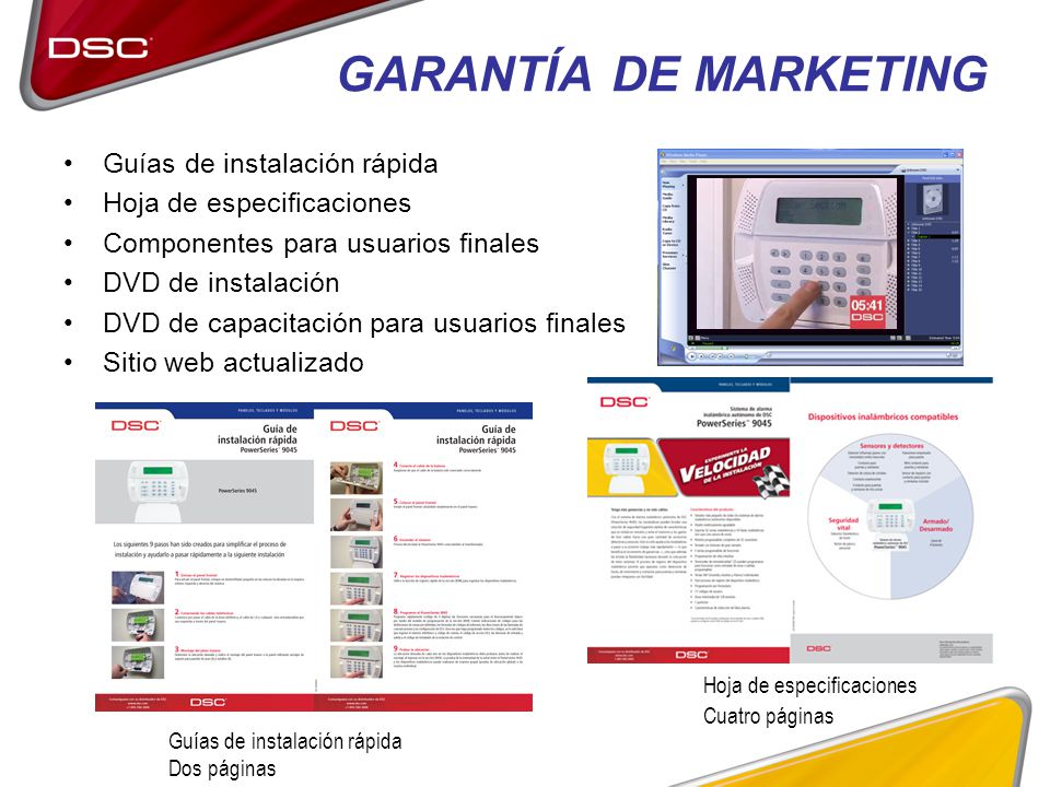 GARANTÍA DE MARKETING Summary Guías de instalación rápida
