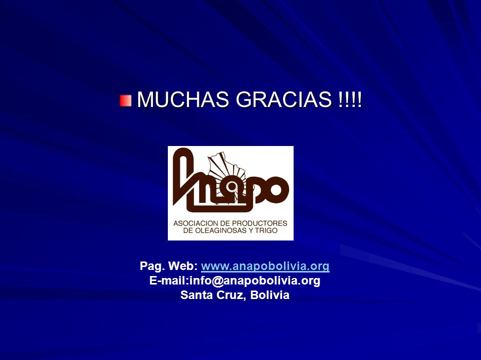 MUCHAS GRACIAS !!!! Pag. Web:   Santa Cruz, Bolivia