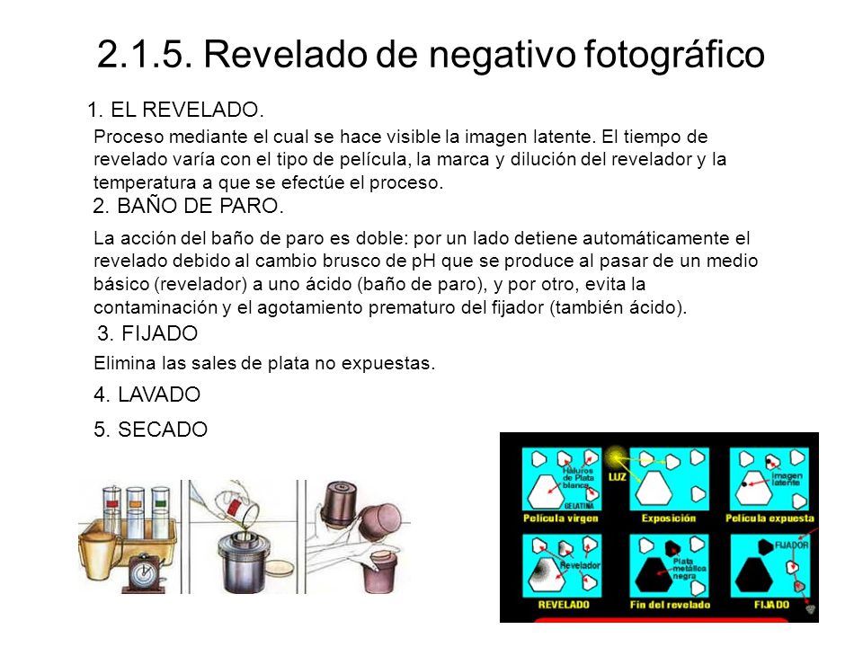 Revelado de negativo fotográfico