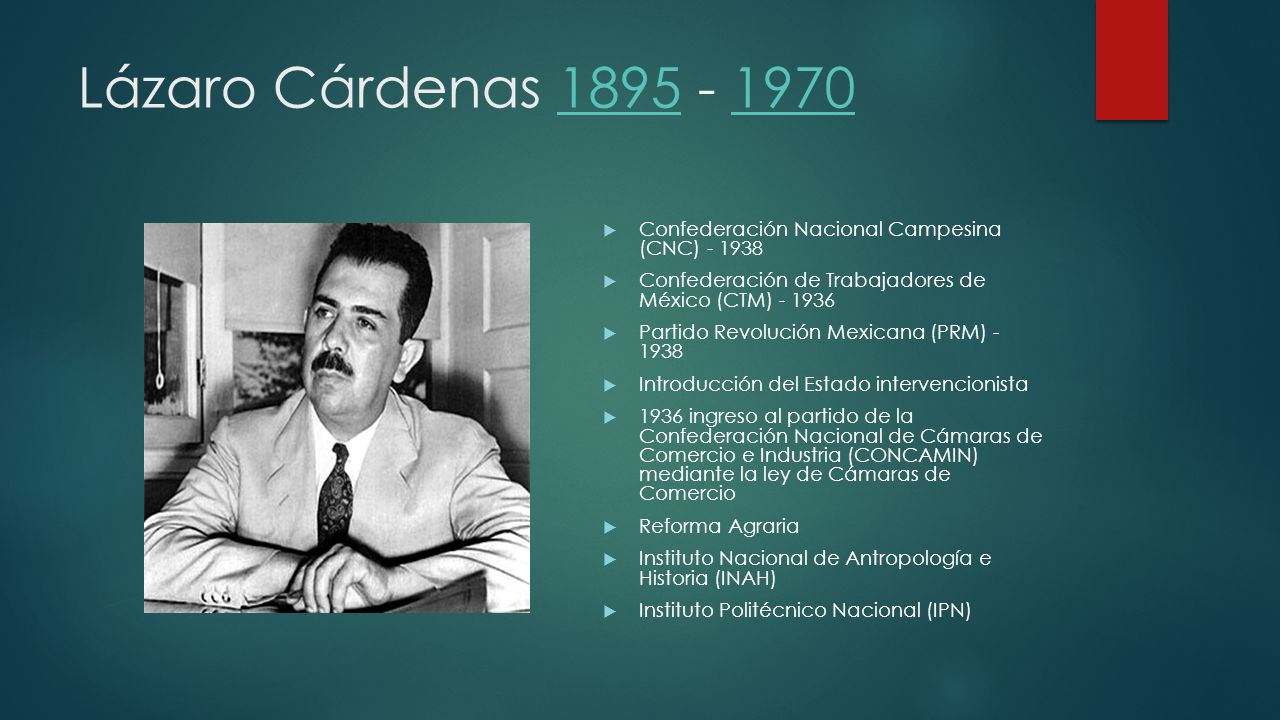 Lázaro Cárdenas Confederación Nacional Campesina (CNC) Confederación de Trabajadores de México (CTM)