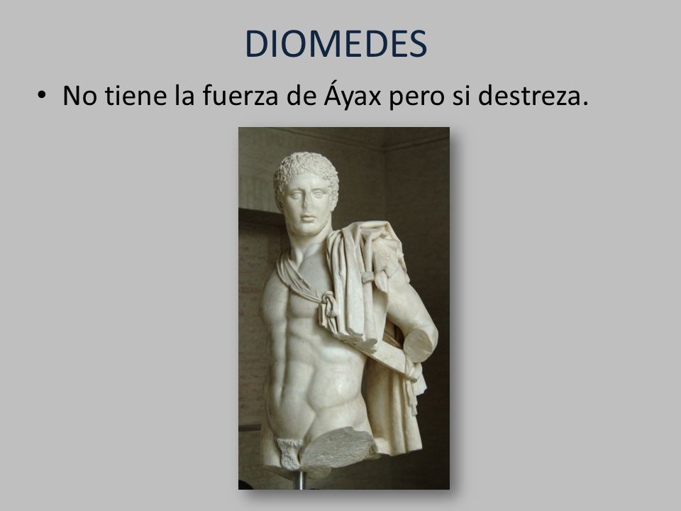 DIOMEDES No tiene la fuerza de Áyax pero si destreza.