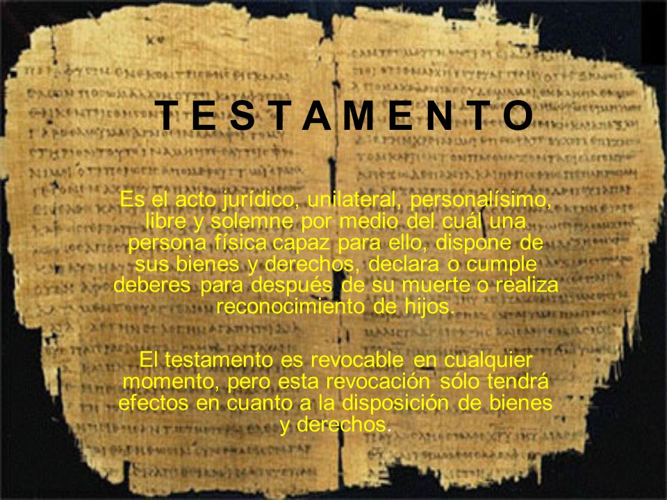 T E S T A M E N T O
