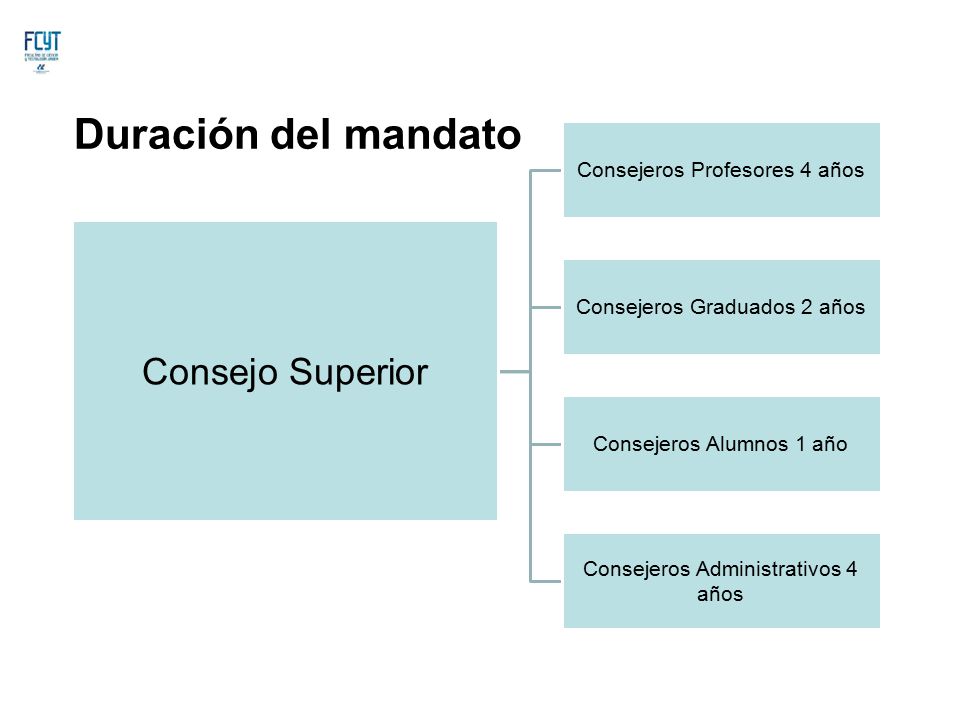 Duración del mandato Consejo Superior Consejeros Profesores 4 años