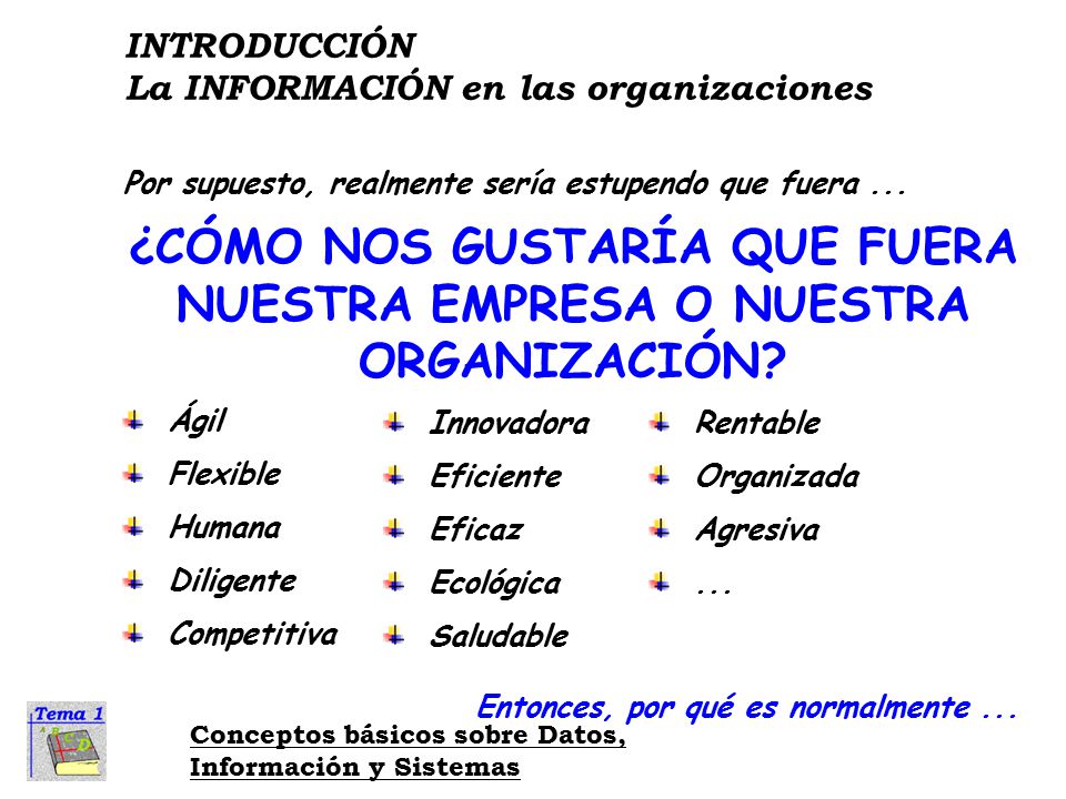 ¿CÓMO NOS GUSTARÍA QUE FUERA NUESTRA EMPRESA O NUESTRA ORGANIZACIÓN