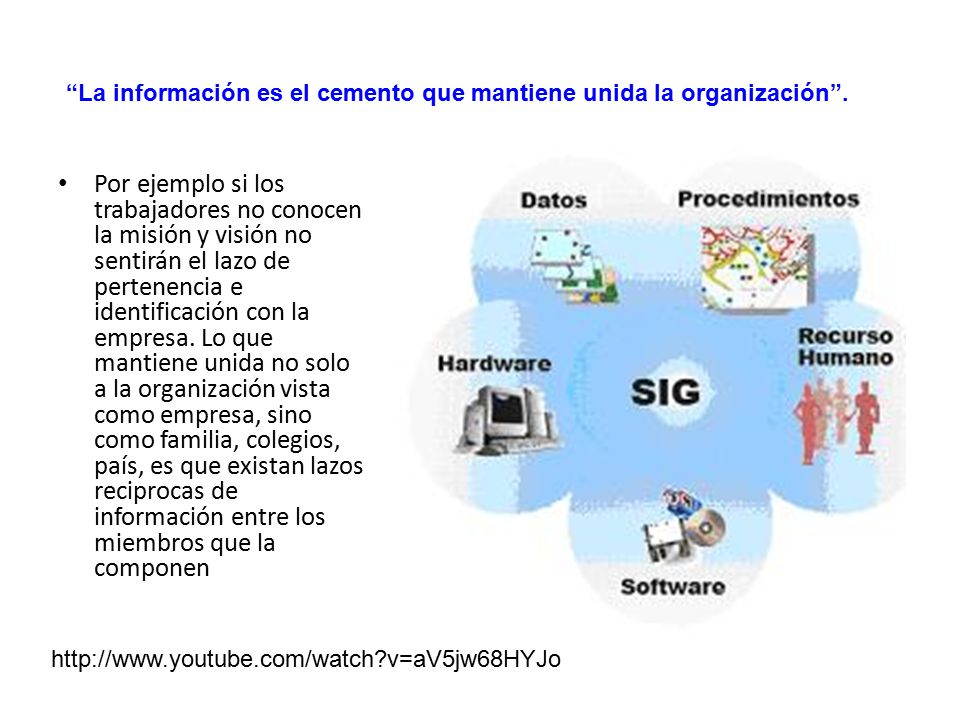 La información es el cemento que mantiene unida la organización .