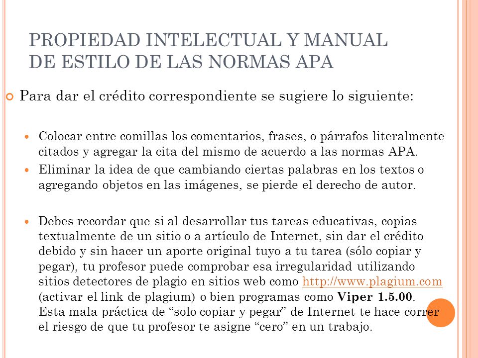 PROPIEDAD INTELECTUAL Y MANUAL DE ESTILO DE LAS NORMAS APA