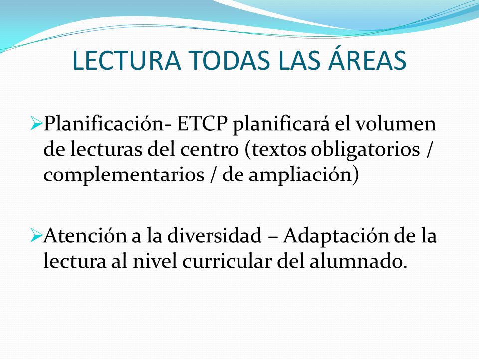 LECTURA TODAS LAS ÁREAS