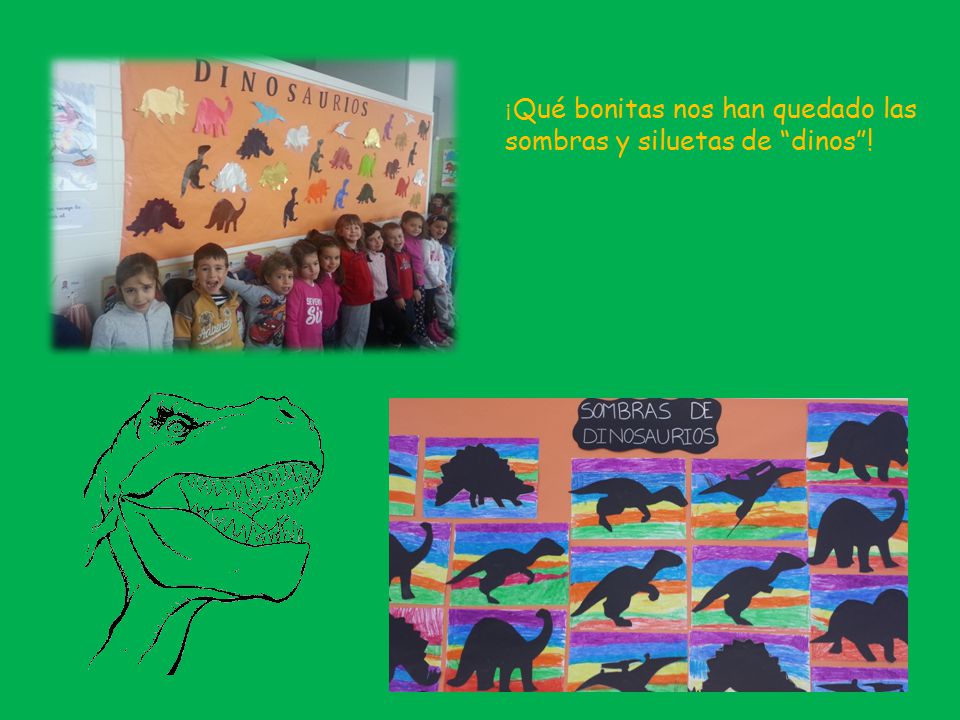 ¡Qué bonitas nos han quedado las sombras y siluetas de dinos !