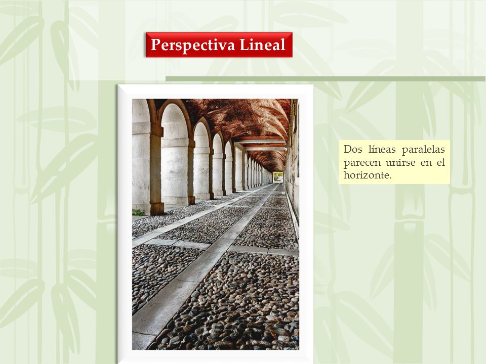 Perspectiva Lineal Dos líneas paralelas parecen unirse en el horizonte.