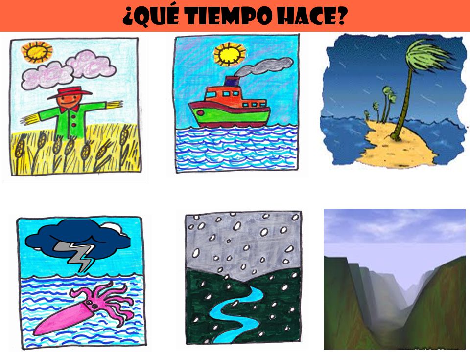 ¿Qué tiempo hace Choose a weather expression for each picture out of these ones: Hace sol. Hace fresco.