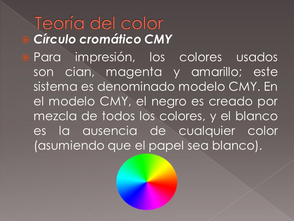 Teoría del color Círculo cromático CMY