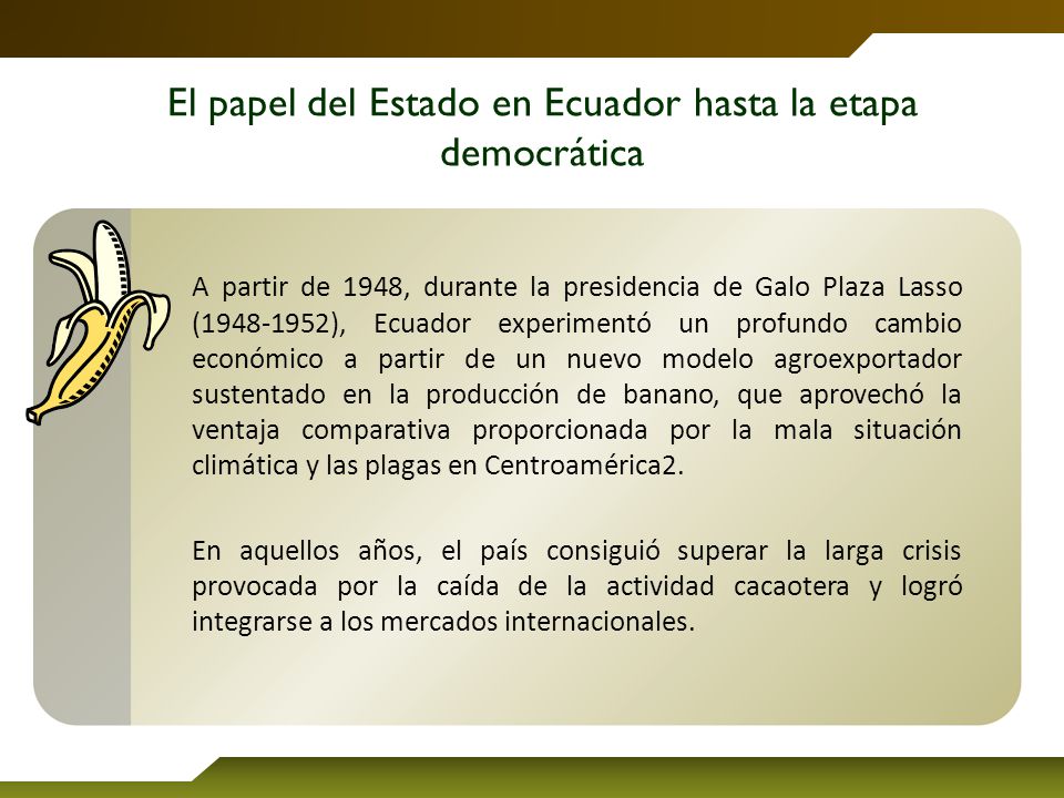 El papel del Estado en Ecuador hasta la etapa democrática