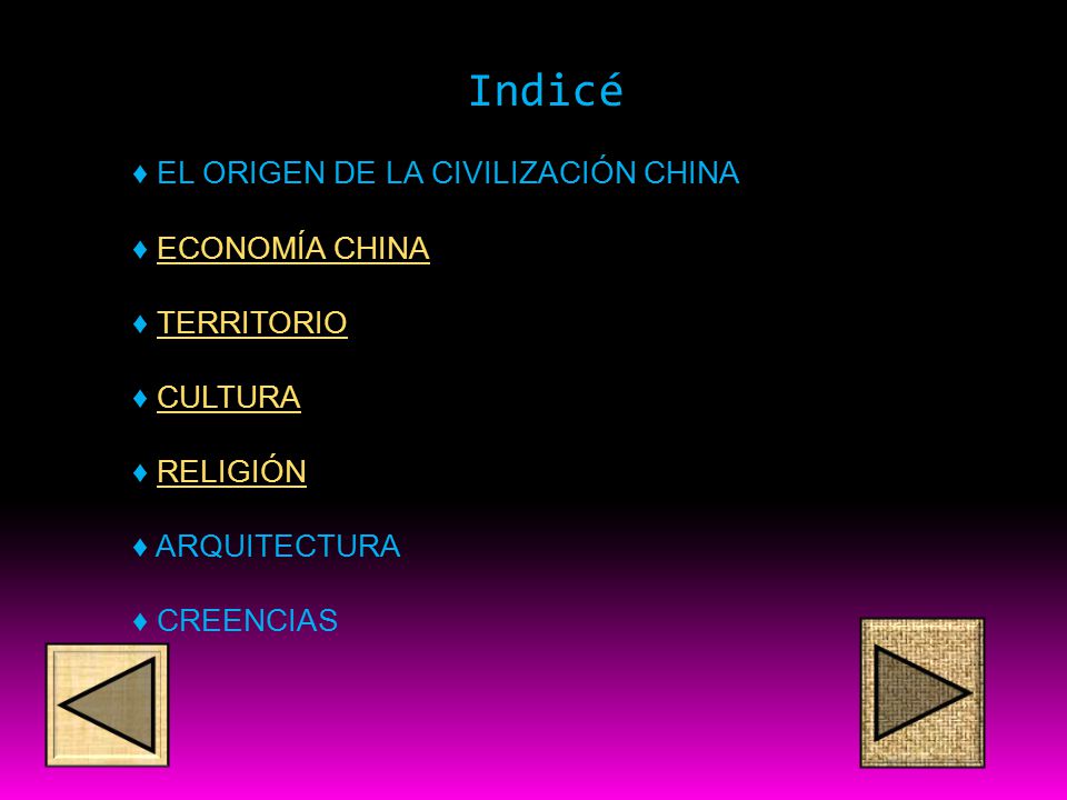 Indicé ♦ EL ORIGEN DE LA CIVILIZACIÓN CHINA ♦ ECONOMÍA CHINA