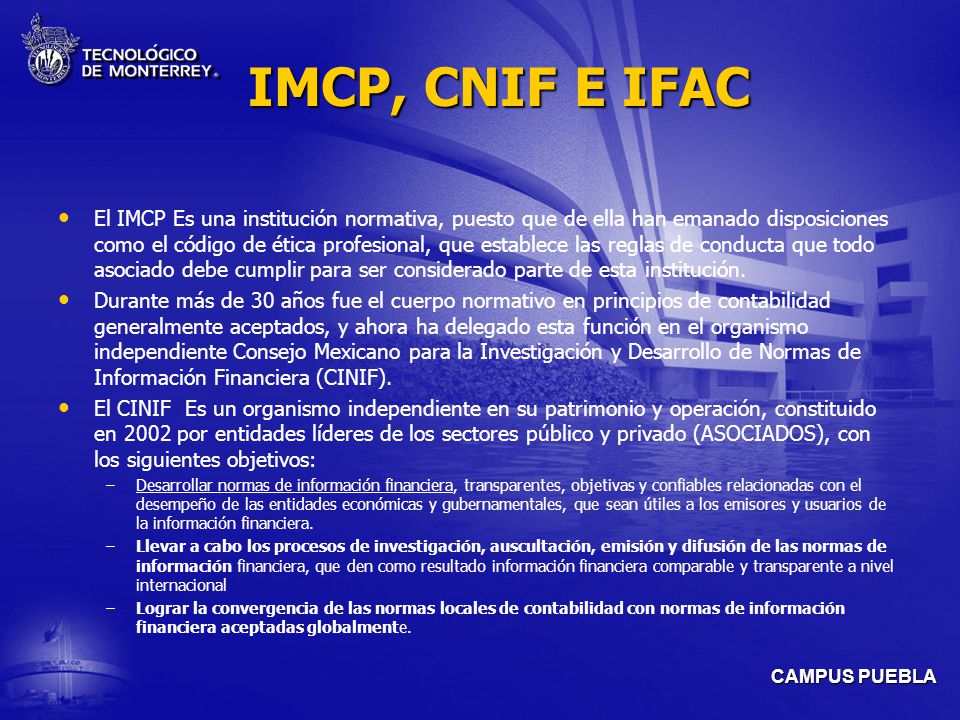 IMCP, CNIF E IFAC