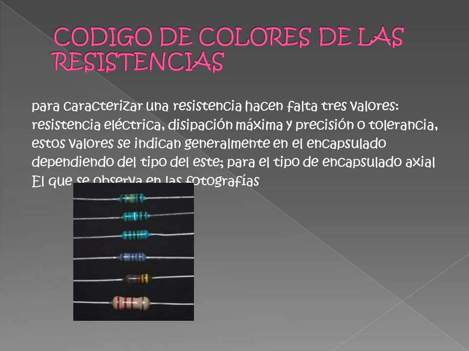 CODIGO DE COLORES DE LAS RESISTENCIAS