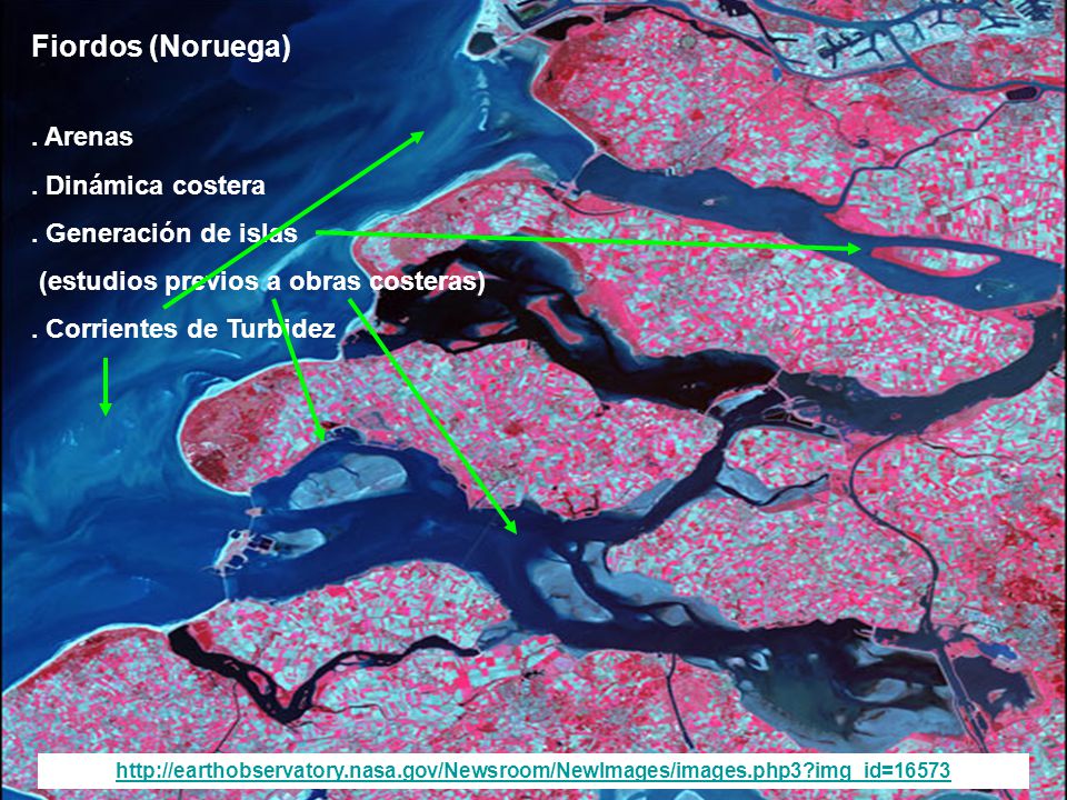 Fiordos (Noruega) . Arenas . Dinámica costera . Generación de islas