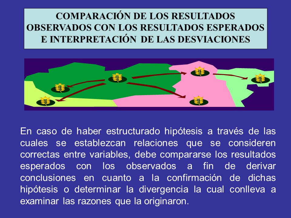 COMPARACIÓN DE LOS RESULTADOS OBSERVADOS CON LOS RESULTADOS ESPERADOS E INTERPRETACIÓN DE LAS DESVIACIONES