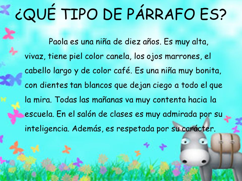 ¿QUÉ TIPO DE PÁRRAFO ES