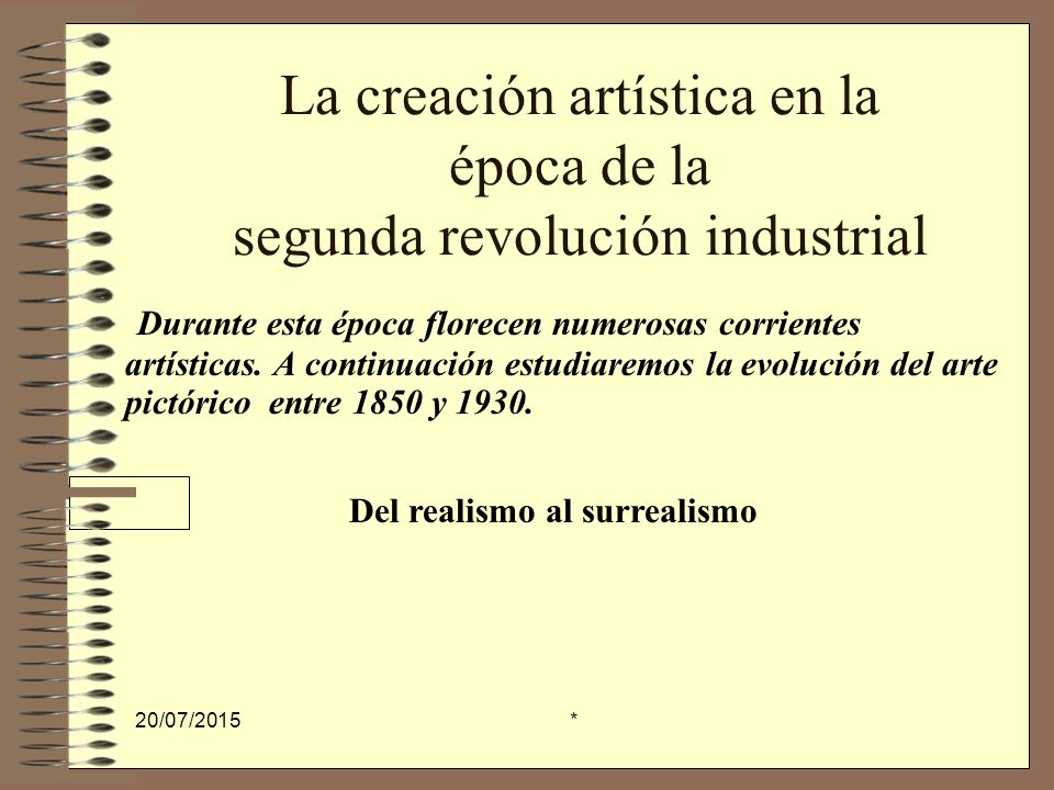 La creación artística en la época de la segunda revolución industrial