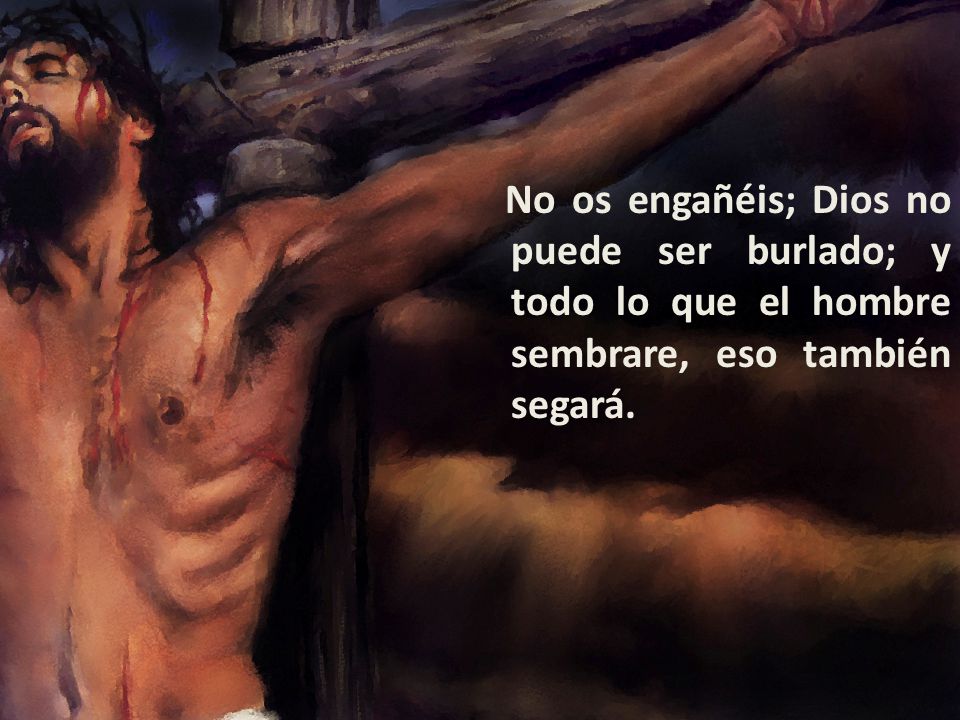 No os engañéis; Dios no puede ser burlado; y todo lo que el hombre sembrare, eso también segará.
