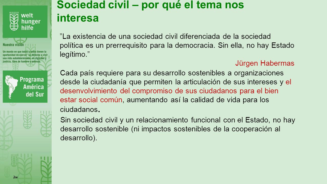 Sociedad civil – por qué el tema nos interesa