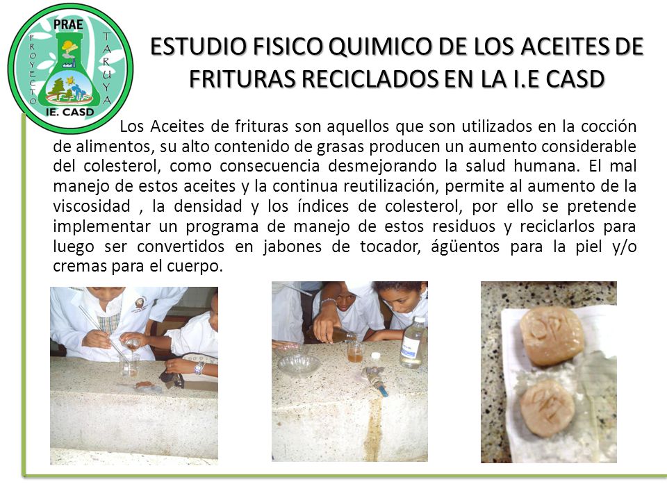 ESTUDIO FISICO QUIMICO DE LOS ACEITES DE FRITURAS RECICLADOS EN LA I